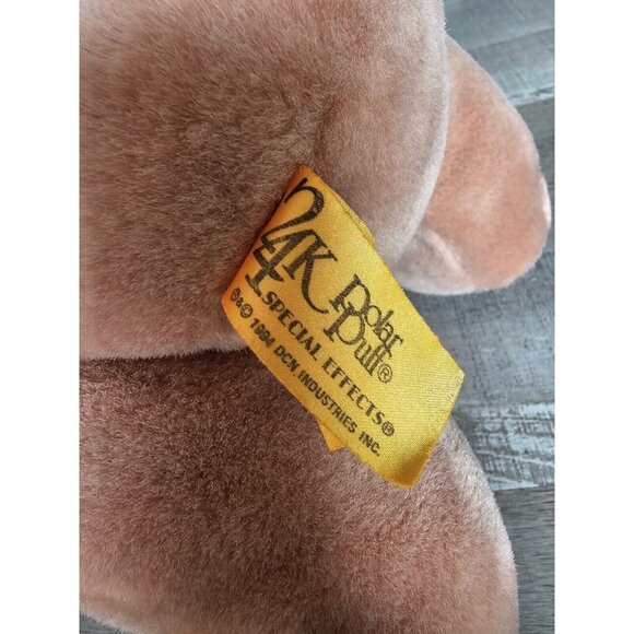 Vintage Rare Hard to Find 1994 Gold Label 24K Polar Puff 17" Pink Teddy Bear - Picture 10 of 12